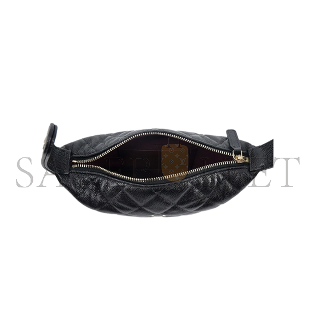 Ch*el 25c hobo lunch box bag black as0622 (21.5*19*6cm)